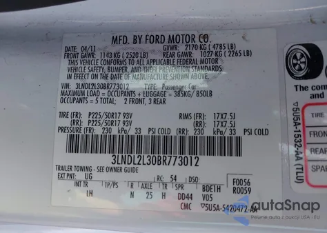 2011 Lincoln Mkz Hybrid from USA, damaged, VIN 3LNDL2L30BR773012